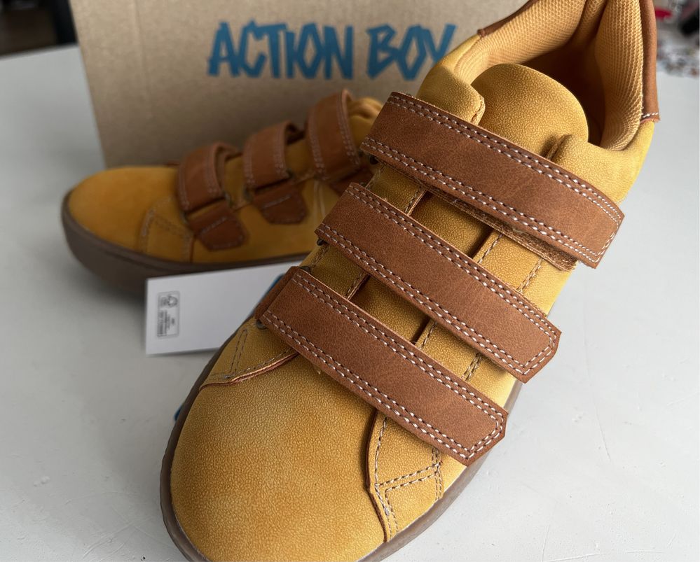 Nowe buty sneakersy na rzepy, Action Boy, rozmiar 35