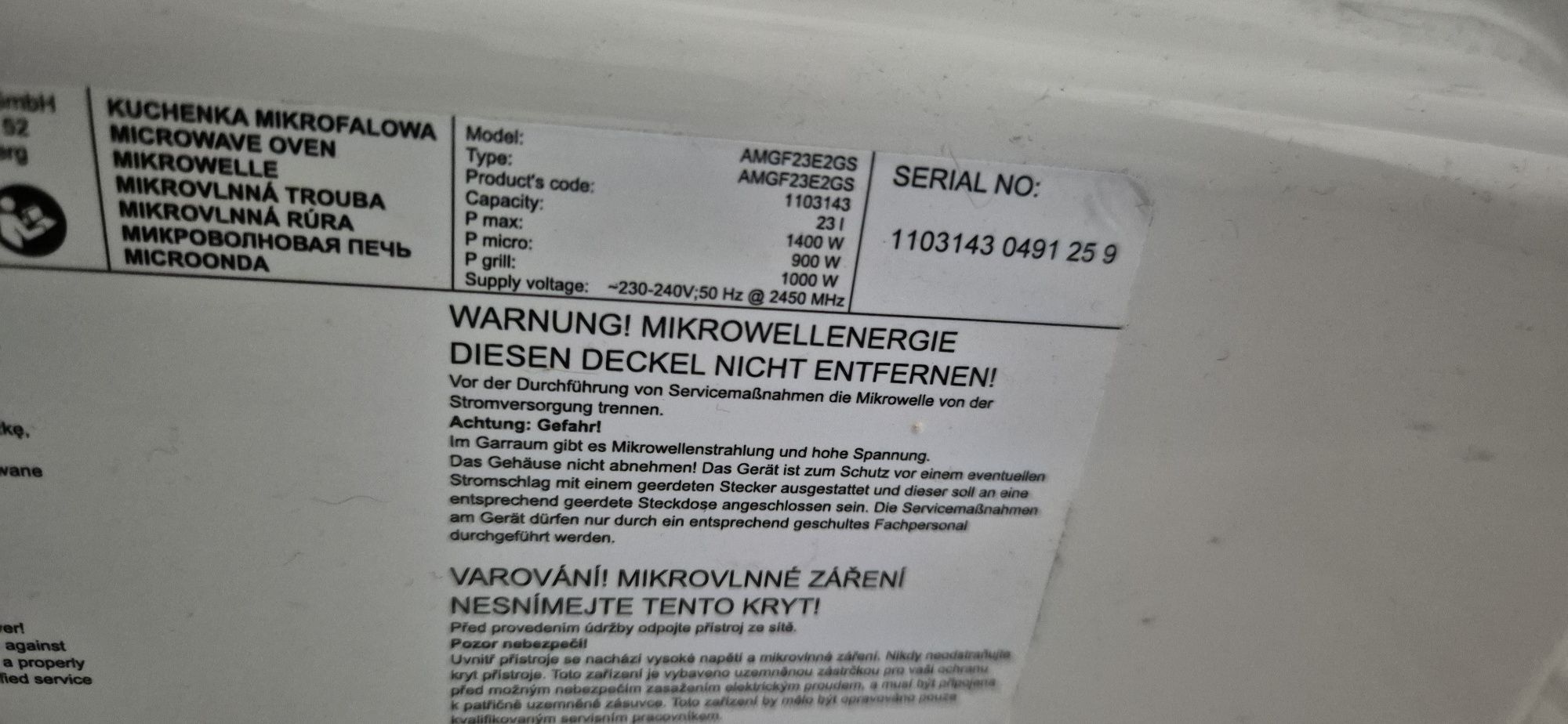 Kuchenka mikrofalowa Amica AMGF23E2GS