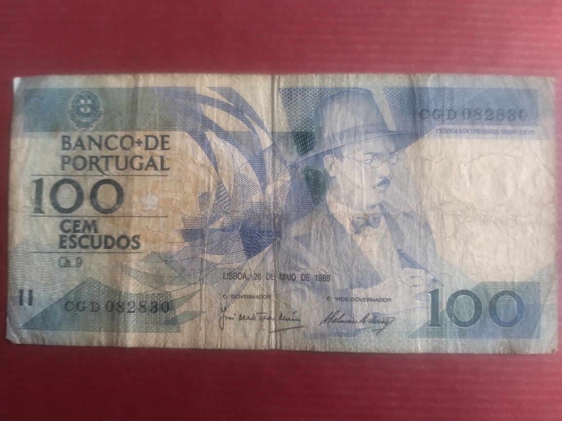 Nota de 100 escudos Fernando Pessoa (1988)