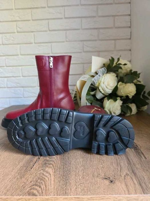 Nowe Botki Damskie 38 Skórzane Love Moschino Buty Damskie 38