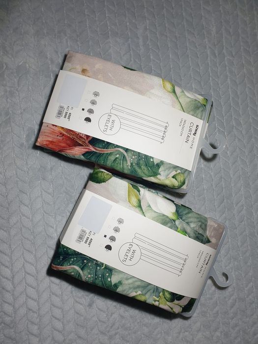 Zasłony piękne w kwiaty velur 2sztuki 140x260