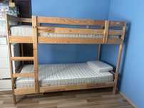 Ikea Mydal łóżko piętrowe 98x206/ materac sprężynowy Hafslo 90x200x15