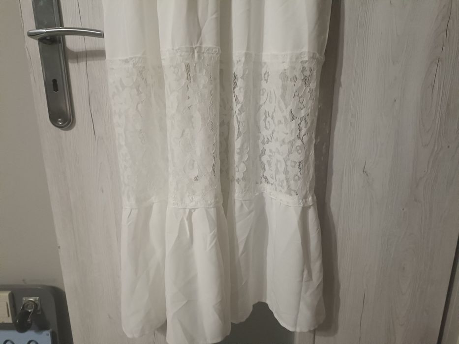 Biała sukienka koronkowa boho roz. XL