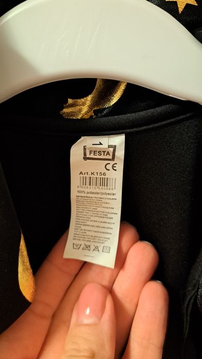 Czarno-złota peleryna przebranie za magika dla dziecka