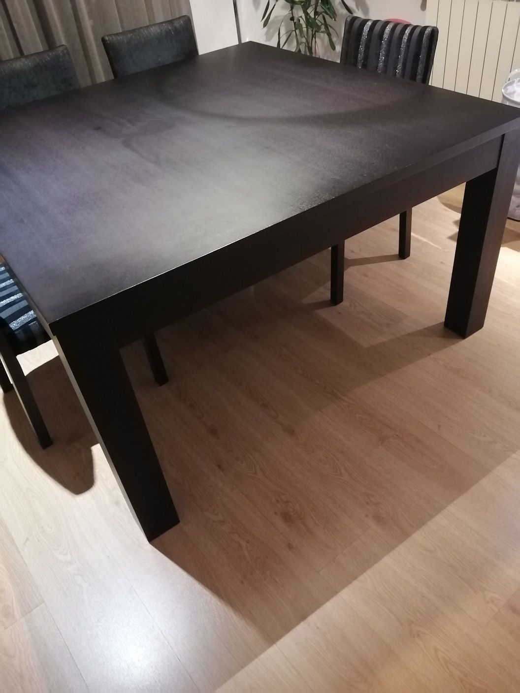 Mesa jantar quadrada extensível wengue preto