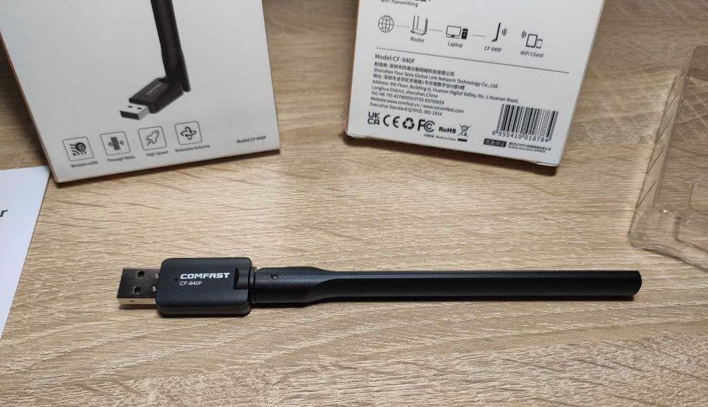 WiFi6 юсб вайфай адаптер з антенкою comfast cf-940f