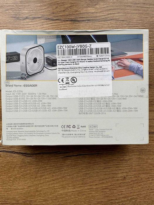 Зарядні пристрої Essager GaN 65W / 100W, швидка зарядка PD+QC3.0 Нові!