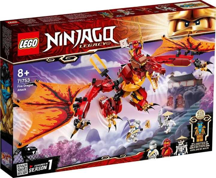 Конструктор дитячий LEGO Ninjago 71753. Атака Вогняного Дракона