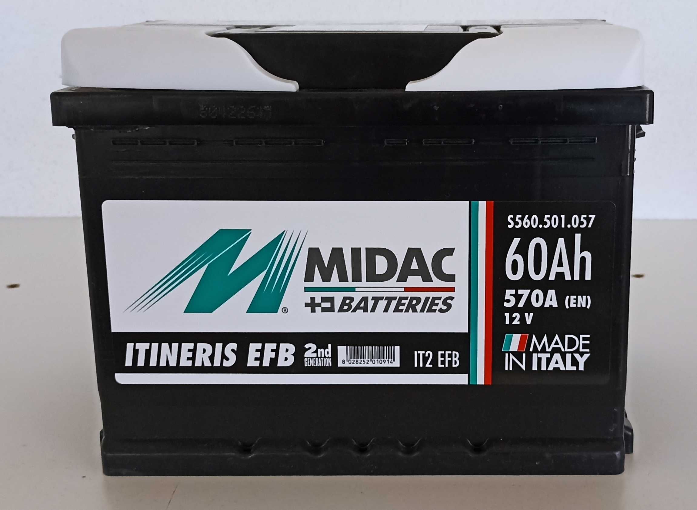 Bateria Midac Itineris EFB 60ah 570A Start&Stop