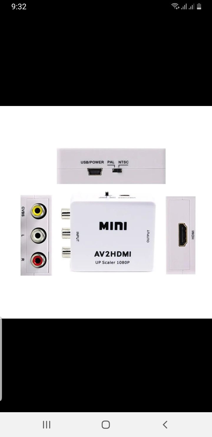 Видео композитных конвертер от AV к HDMI адаптер HDMI 1080P