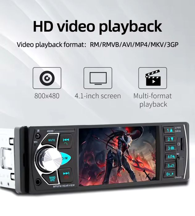 Автомагнітола 1 DIN 4022D