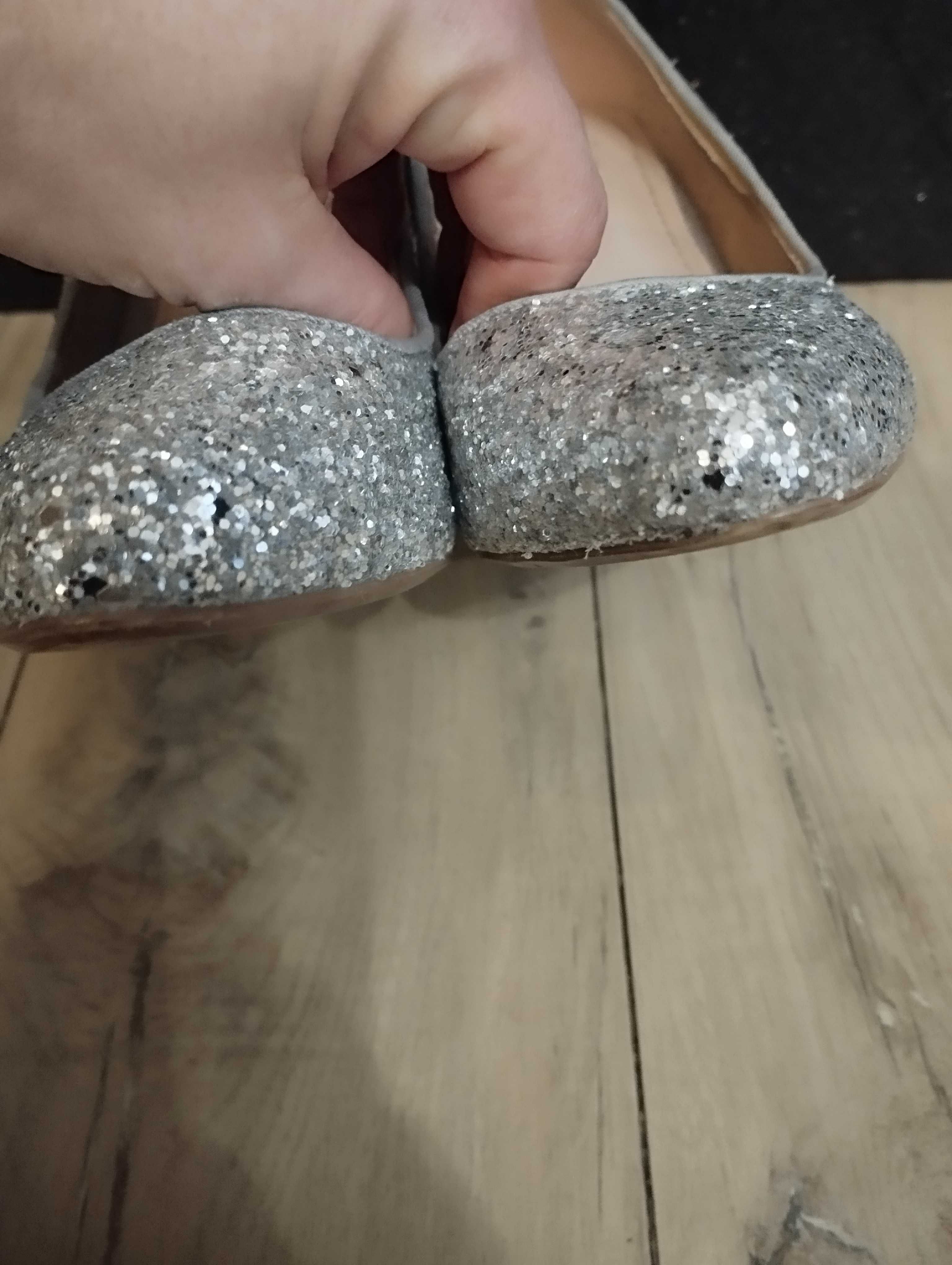 Buty szpilki next brokat srebrne r 36