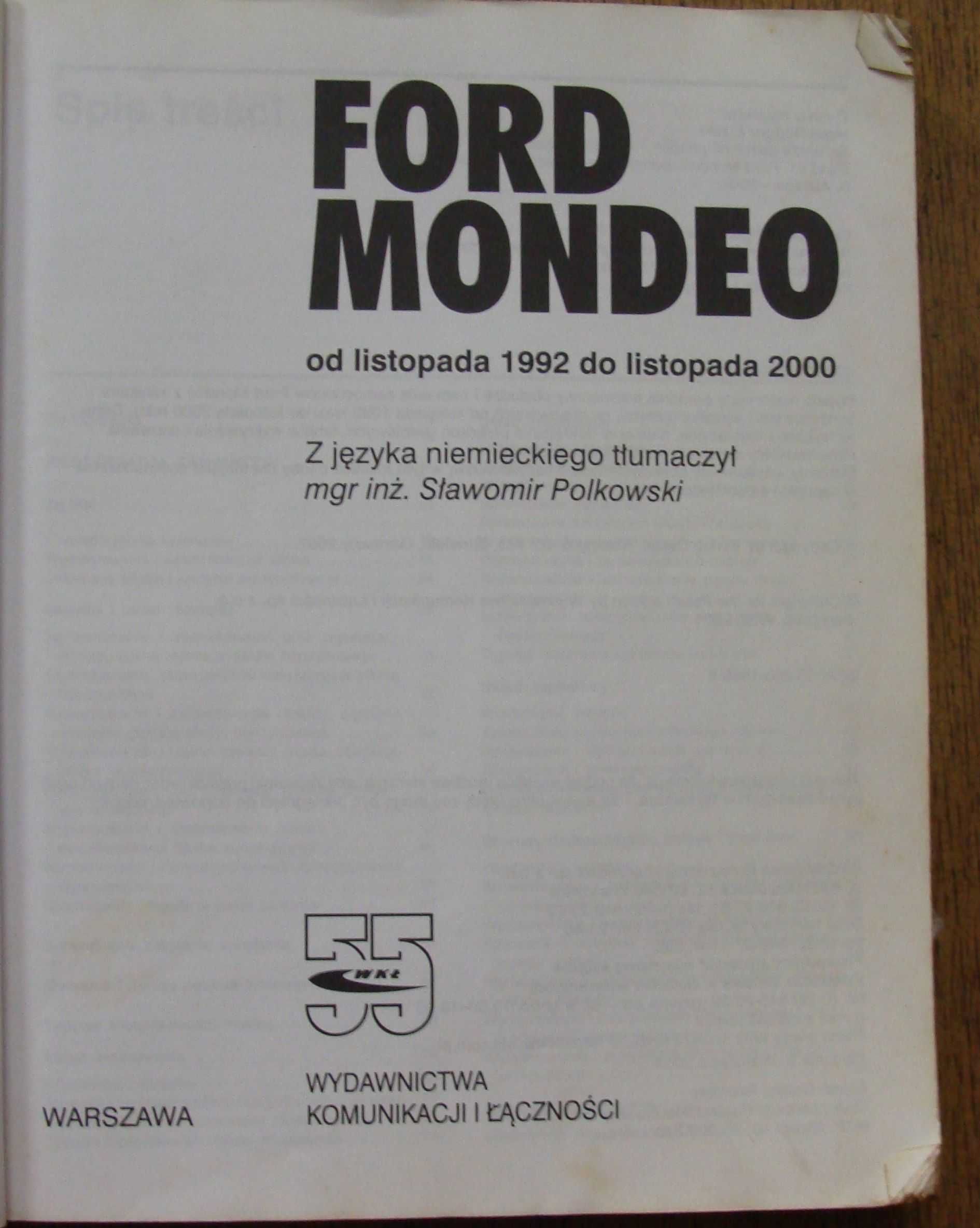 Książka " Sam naprawiam Ford mondeo"