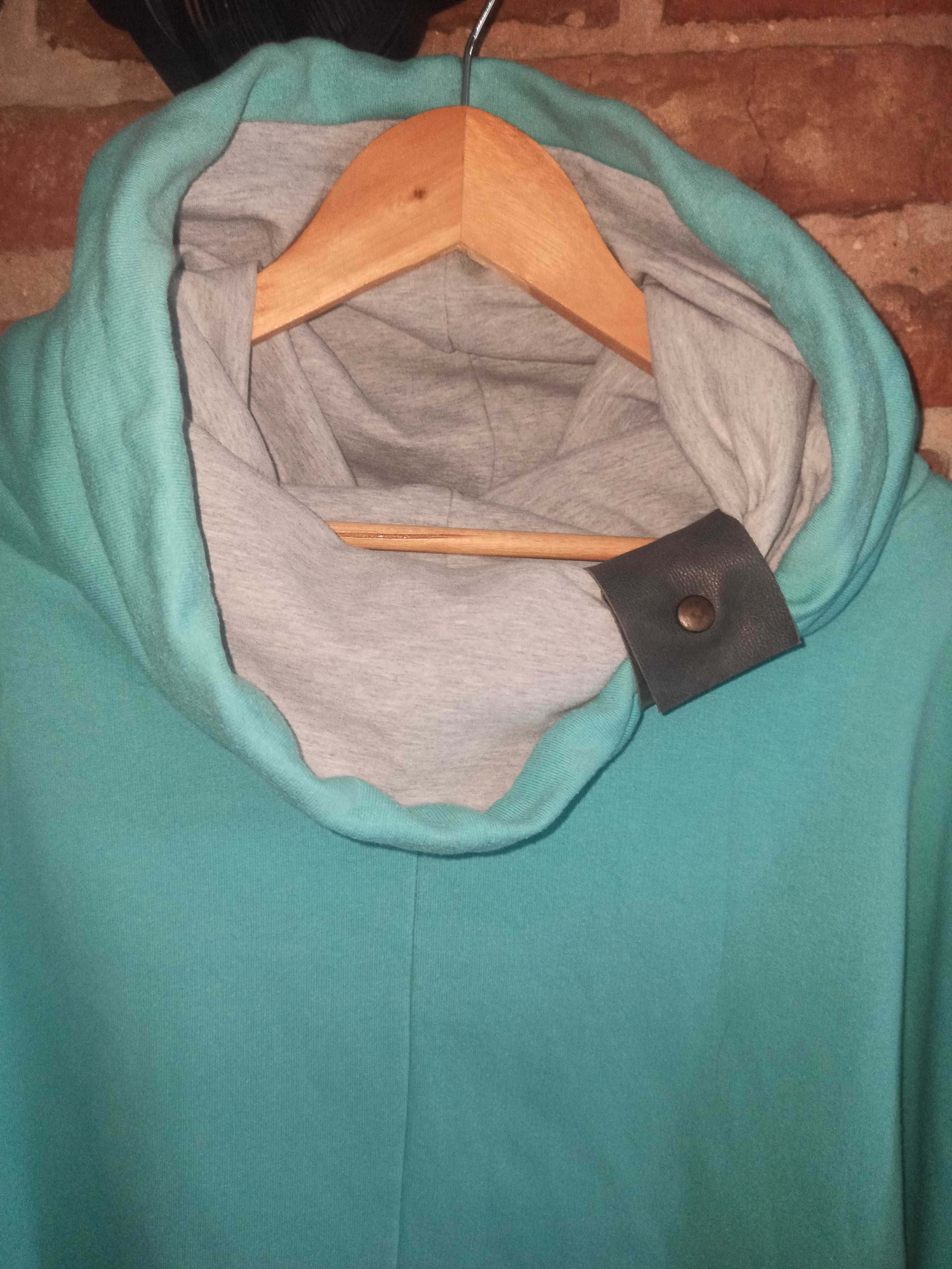 Bluza handmade. Bawełniana! Polska firma. Bluza z kominem. Jak nowa