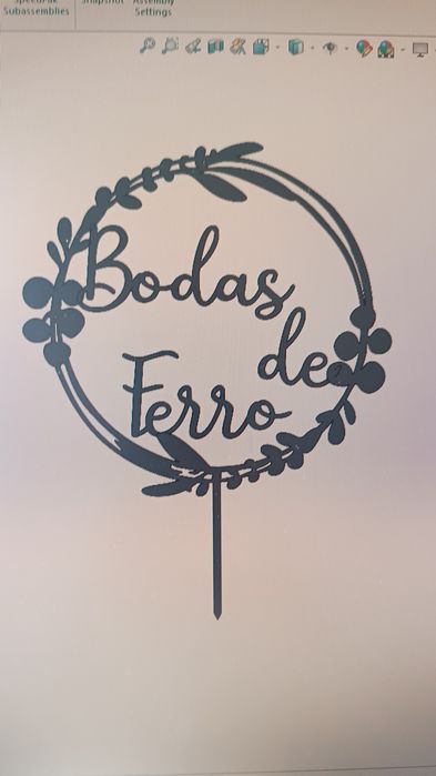 Topper para bolos em impressão 3D