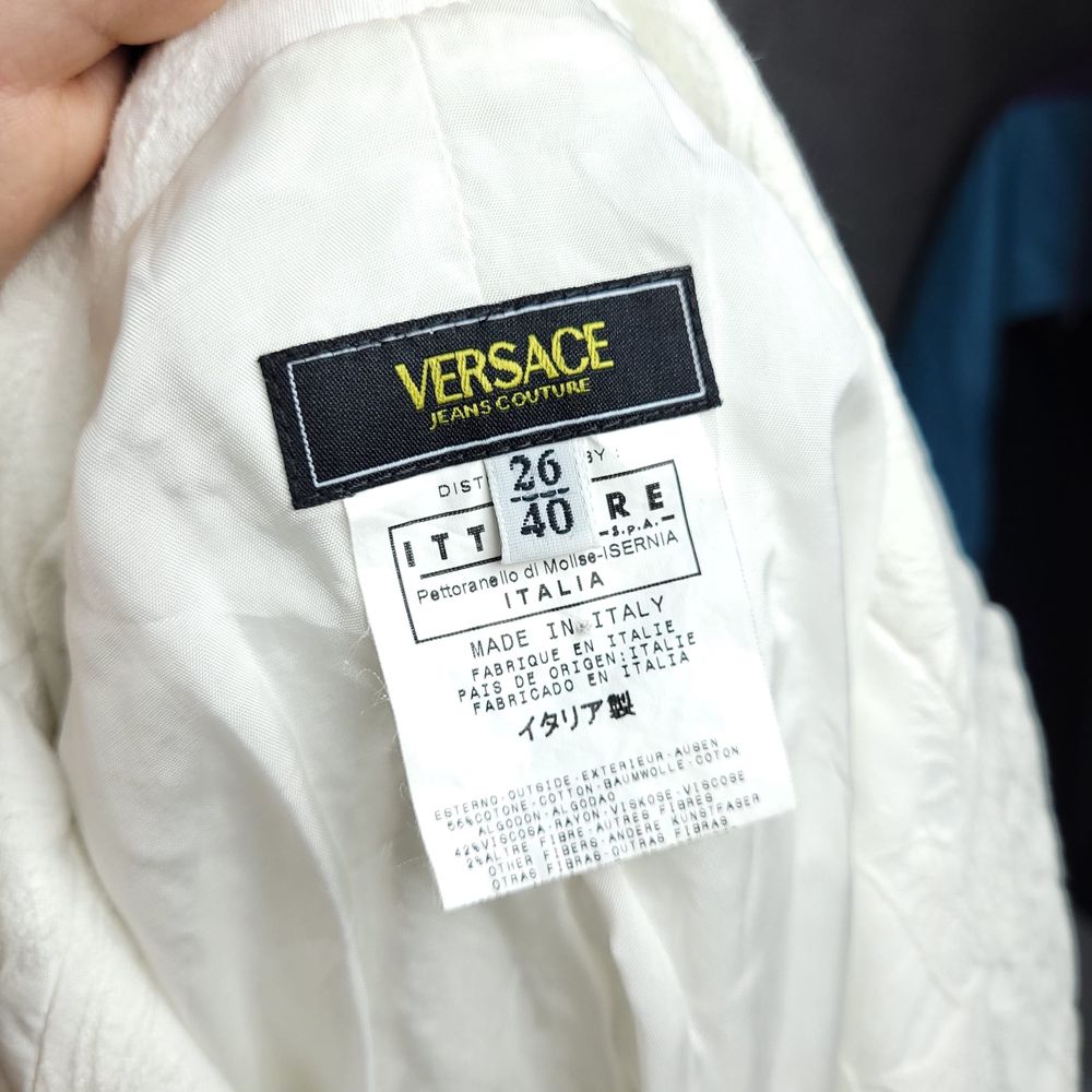 Marynarka Versace Jeans Couture biała kwiecista, floral versace blazer