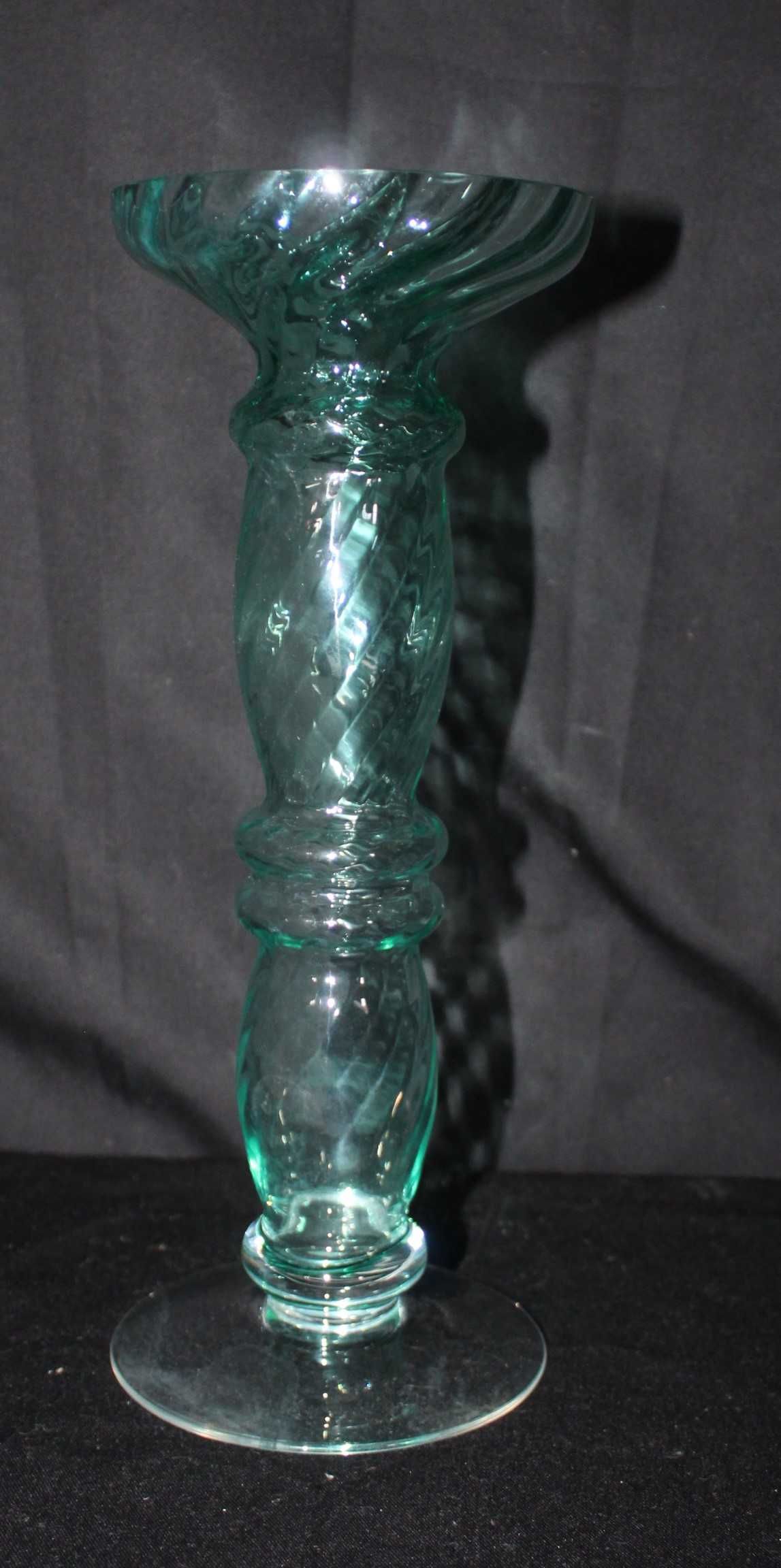 Castiçal Vaso Vintage Vidro verde