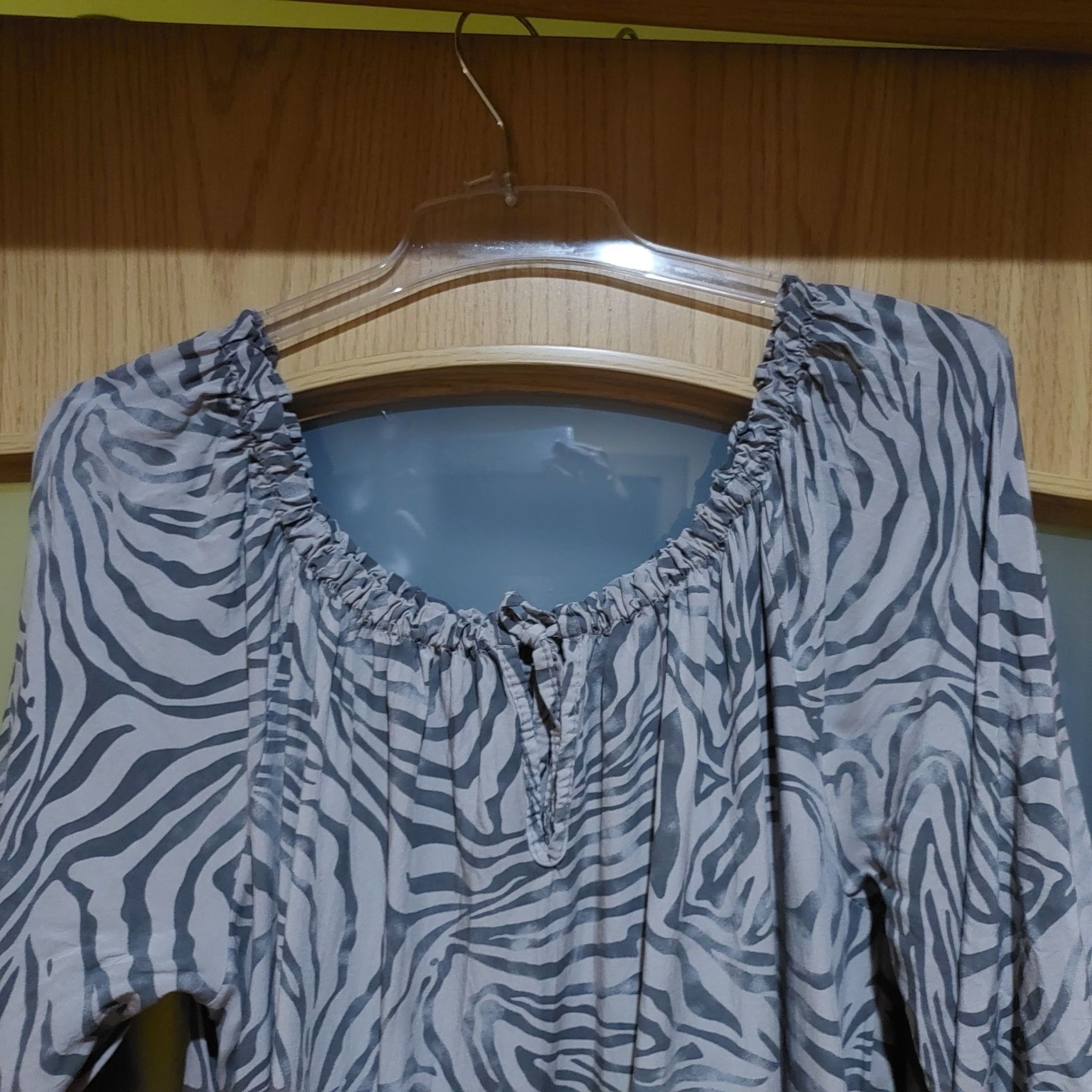 Sukienka włoska wiskoza rozm universalny print zebra italy plus size
