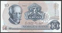 Norwegia 10 koron 1983 - stan bankowy UNC