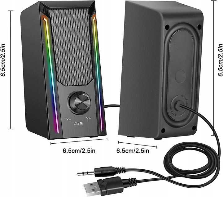 Głośniki komputerowe gamingowe Bluetooth USB RGB gwarancja