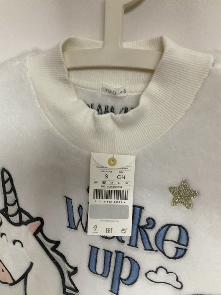 Bluza polar jednorozec oysho nowa z metka S biala