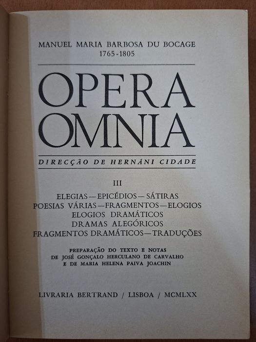 BOCAGE Opera Omnia lll