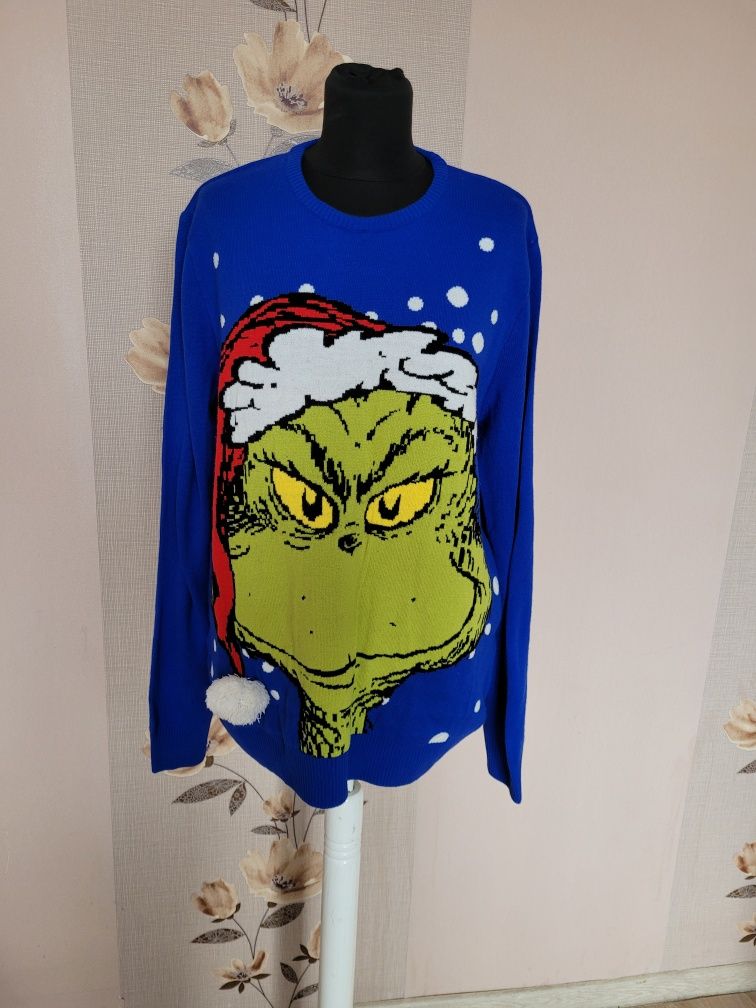 Sweter damski świąteczny grinch