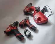 MILWAUKEE M12 FUEL - ZESTAW(wkrętarka, zakrętarka, młotowiert, ładowa)