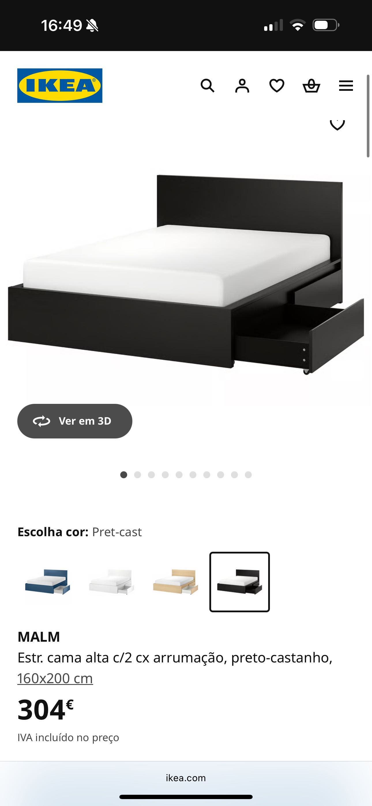 Cama preta IKEA - semi montada