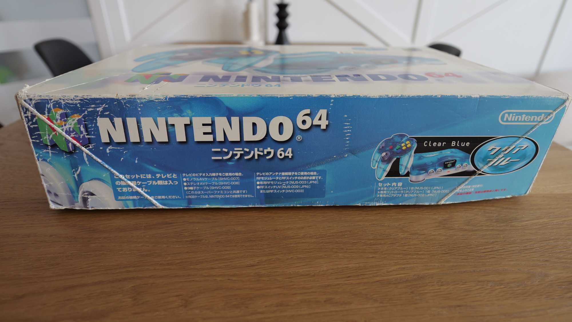 Nintendo 64 Clear Blue, działa w PL, RGB mod, Everdrive
