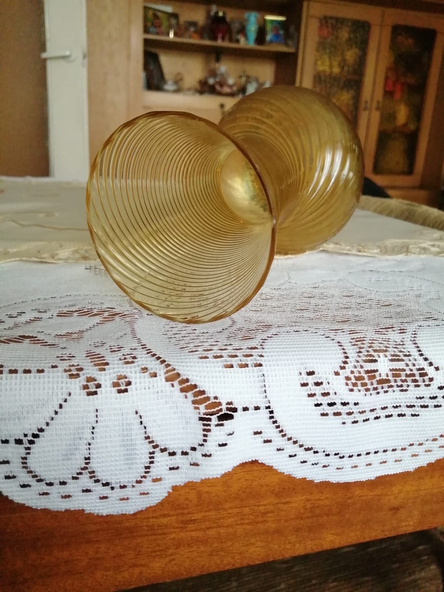 flakon szklany Huta Szkła “ Prǎdniczanka” z PRL