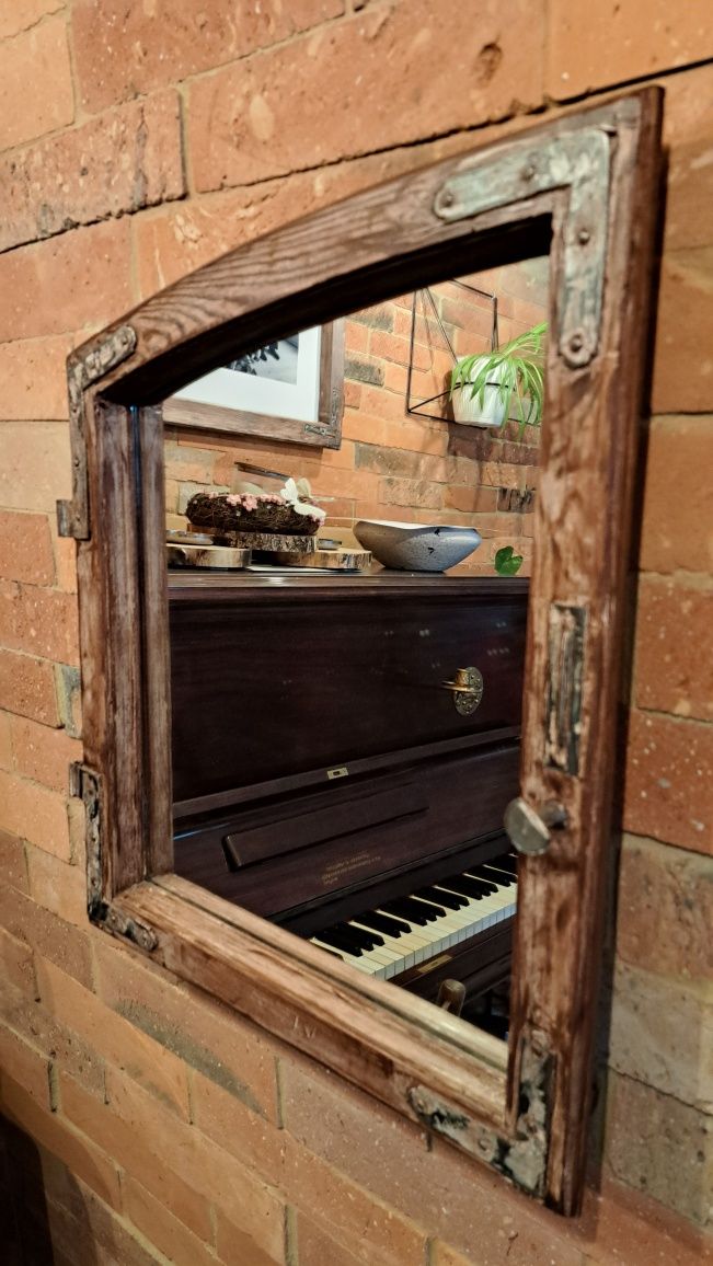 Lustro z duszą rękodzieło ze starych ram okiennych Vintage Retro Loft