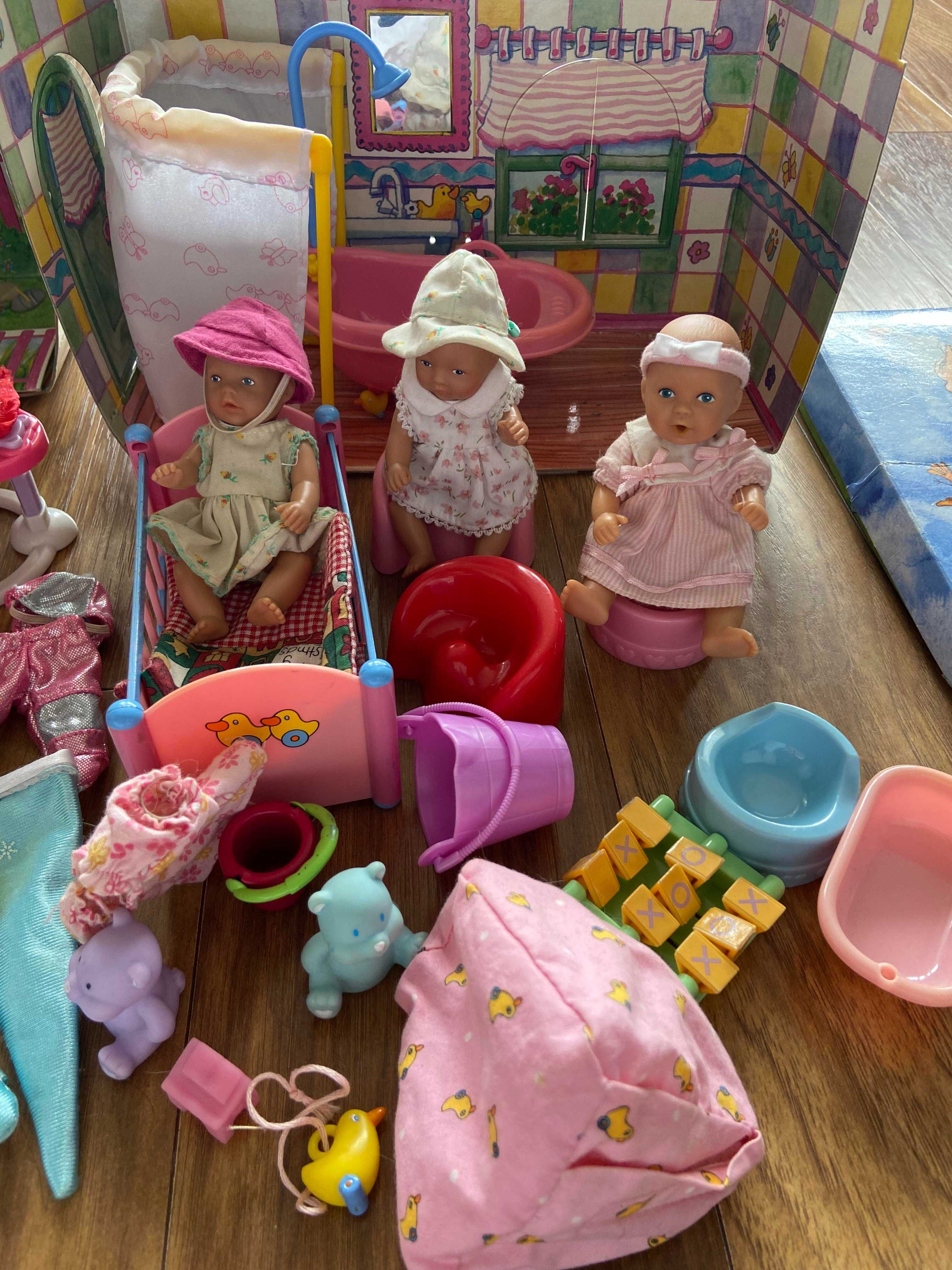 Babyborn zestaw mini laleczek z wyposażeniem domku