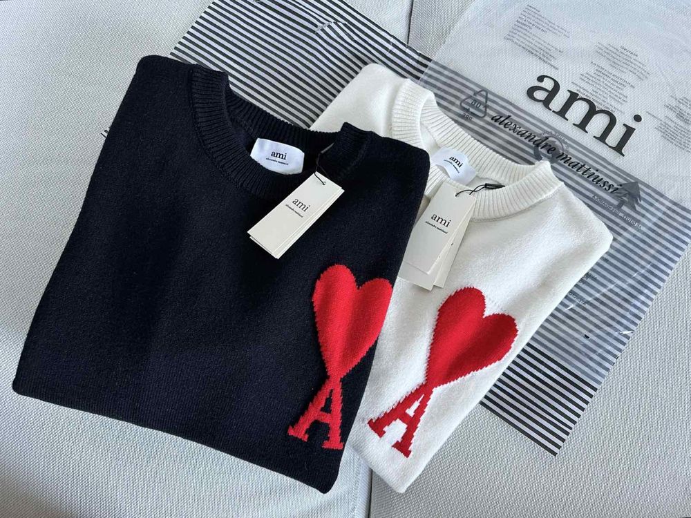 Ami Paris кофта светер свитер Амі Ами білий червоне сердце