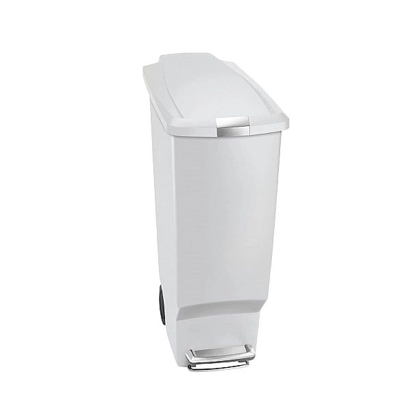 Kosz na śmieci 40L pedałowy SLIM - biały / simplehuman