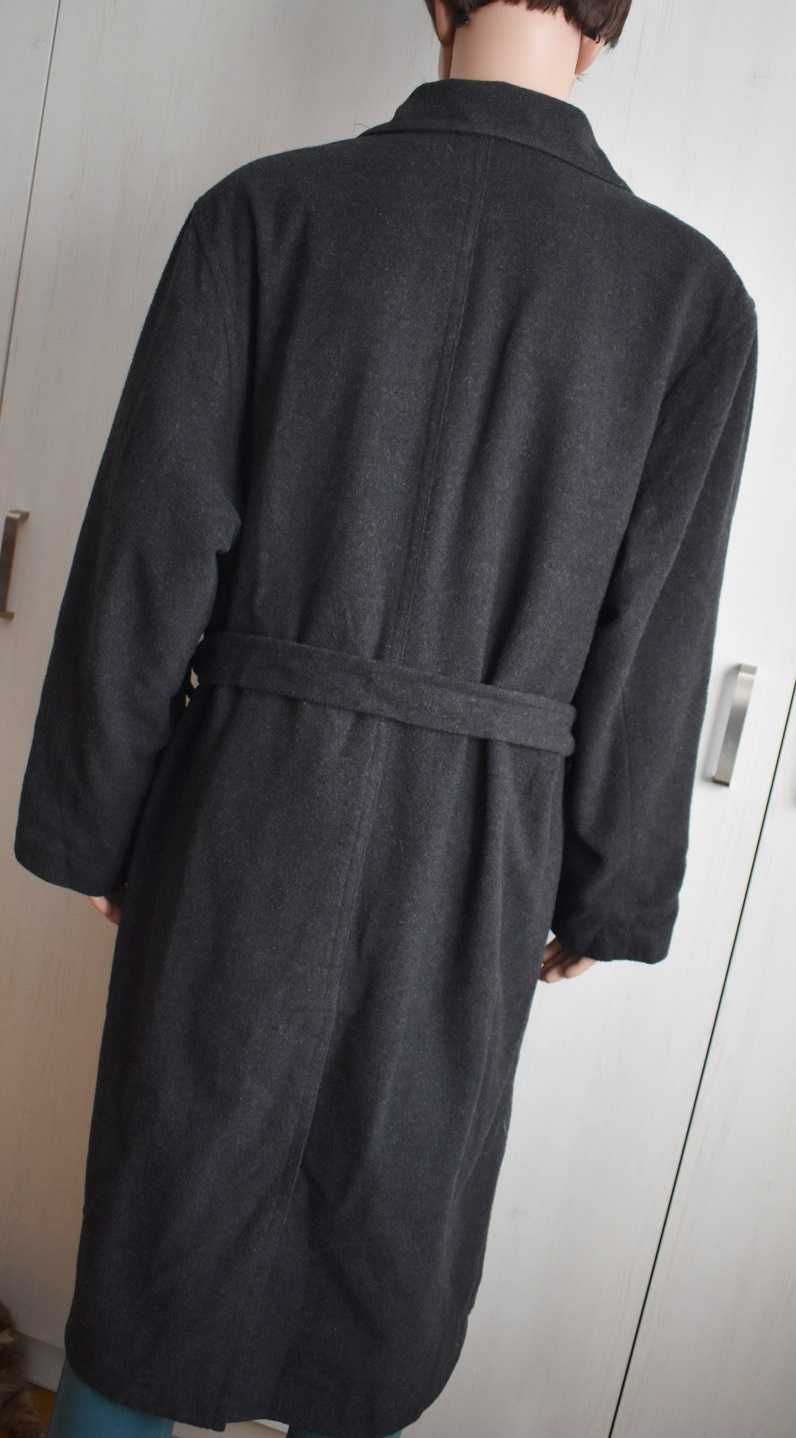 Płaszcz wełniany zimowy XL wełna 100% ciepły zimę męski pasek