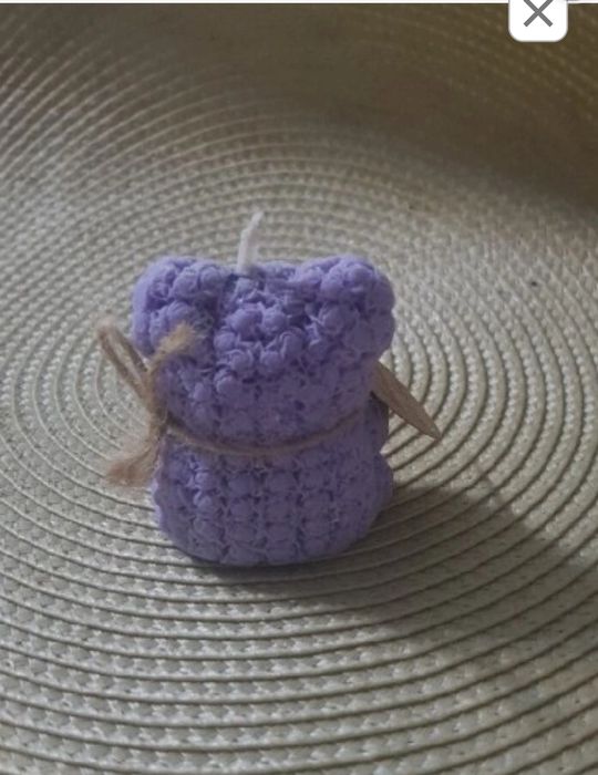 Świeca sojowa Lawendowy Miś z Sercem