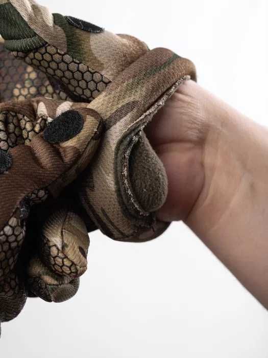 Тактичні перчатки мультикам з відкидними пальцями утеплені M, L