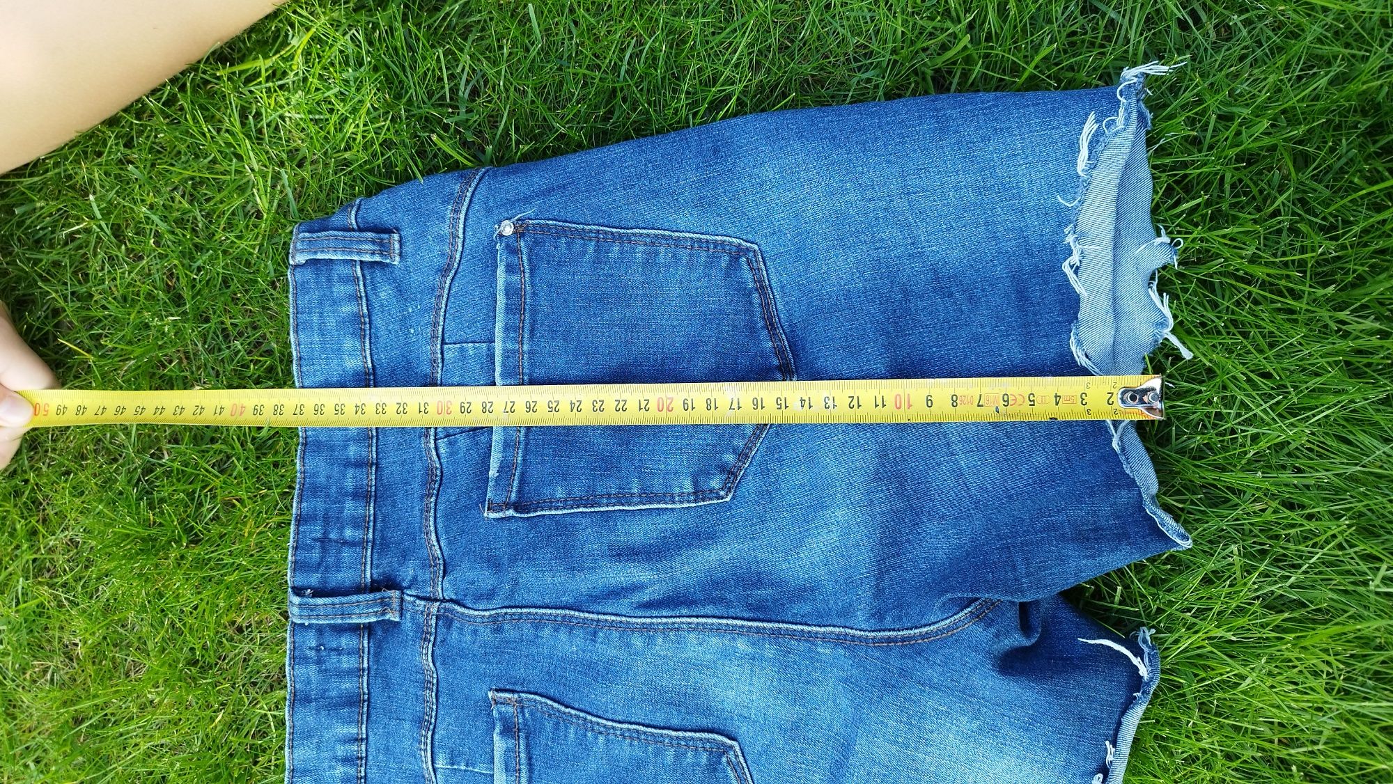 Spodenki jeansowe postrzępione ciemny denim and co 14 XL 42 rozmiar