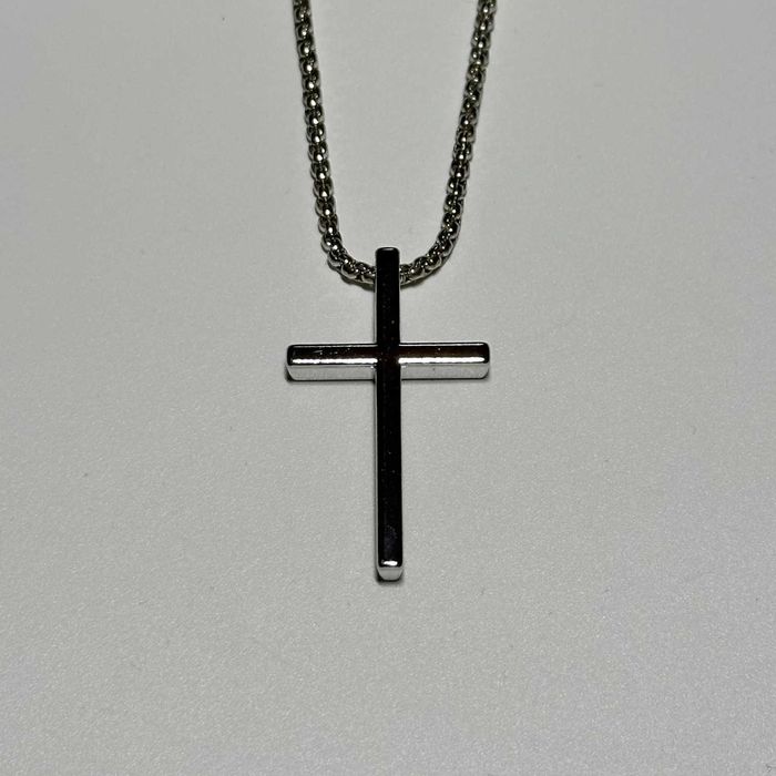Naszyjnik Krzyż Srebrny Katolicki Jezus Religia Bóg
