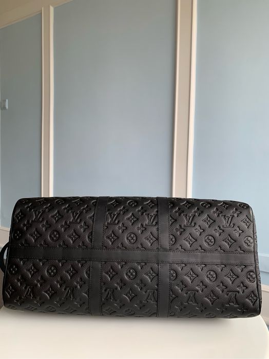 Дорожня сумка Louis Vuitton Keepall 50 чорна чоловіча жіноча спортивна