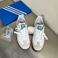 Nowe buty Adidas Samba OG 'White Blue z etui), rozmiar 40