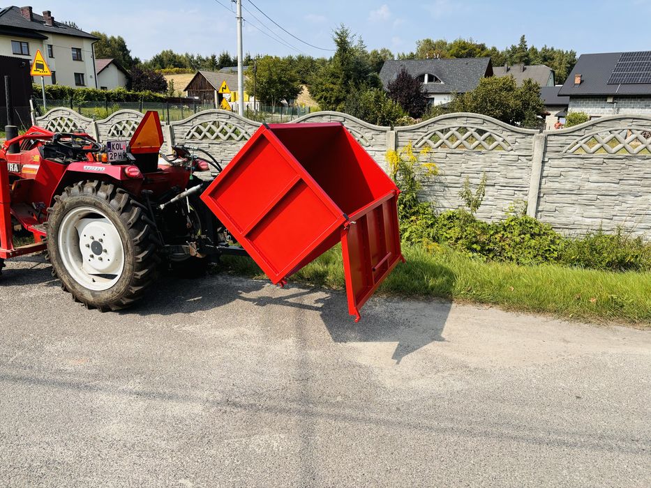 Skrzynia transportowa na tyl do mini ciagnika ogrodu sadu kiprowana