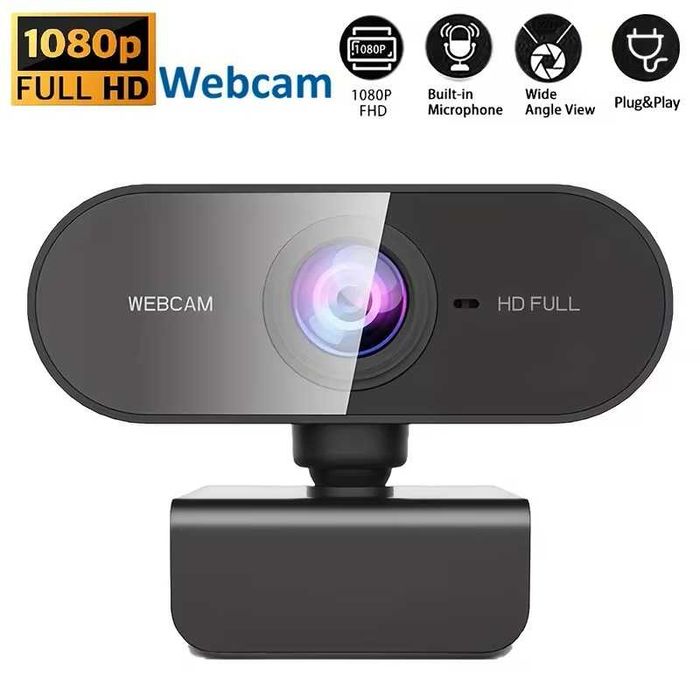NOVO - Webcam FullHD c/ Microfone + 360º Rotação + Tampa Privacidade