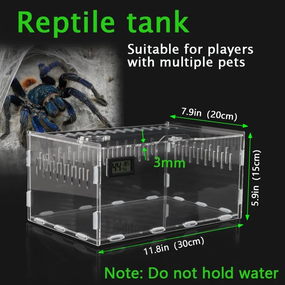 Terrarium Akrylowe pudełko do gadów jaszczurek pająków płazów z plexi
