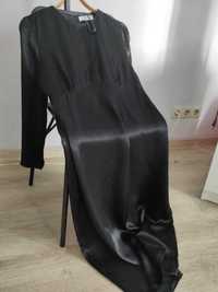 Чорна міді сукня плаття чёрное сатиновое миди платье от Primark
