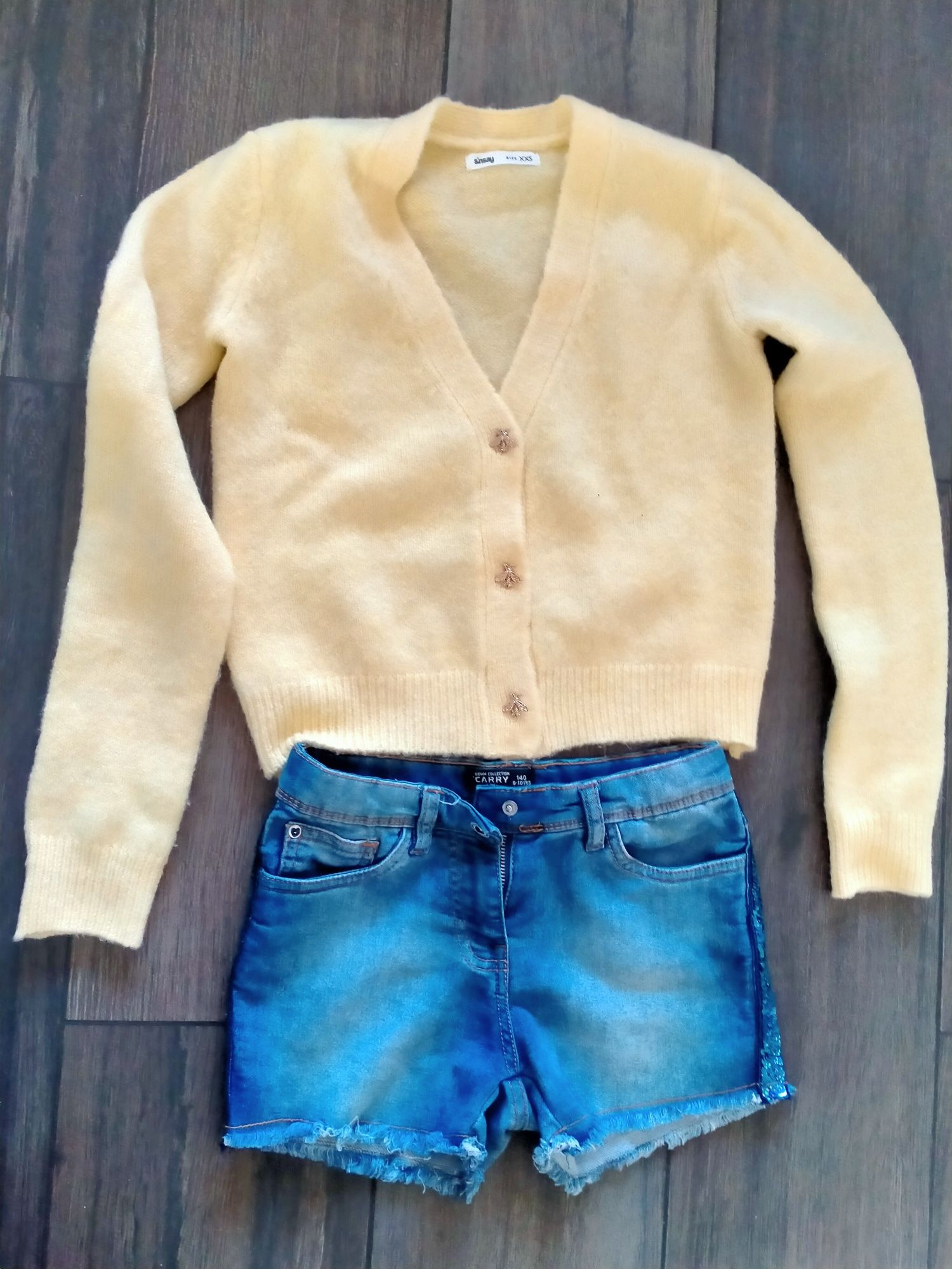 Sweter rozpinany Sinsay xxs żółty
