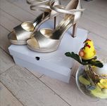 Złote sandały rozm. 40,obcas 11 cm. CATWALK