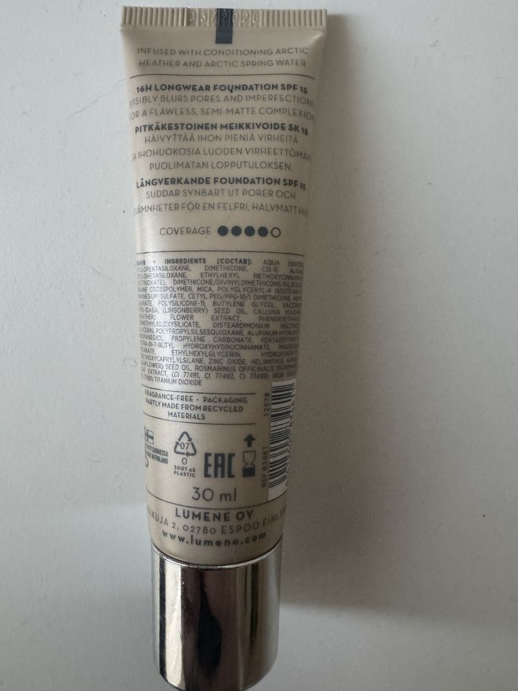 Lumene Blur 16H Longwear Foundation 0 odcien