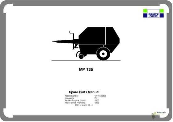 Katalog części PRASA DEUTZ FAHR MP 135